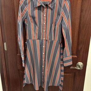 Striped Button-Up Dress forever 21